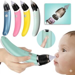Aspirador Nasal Eléctrico para Bebé con Puntas de Silicona Suave