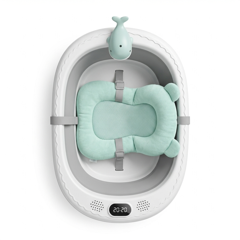 Bañera Plegable para Bebé con Cojín Ergonómico - Image 4