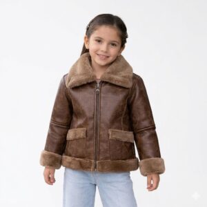 Chaqueta Estilo Aviador con Forro de Piel para Niña