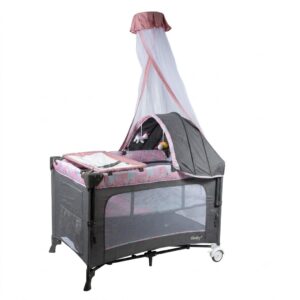 Cuna Corral para Bebé con Cambiador y Toldillo - Ebaby