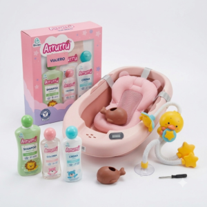 Super COMBO Bañera Plegable Termo-Inteligente + Set viajero Arrurru + Ducha
