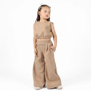 Conjunto Casual para Niña: Top y Pantalón de Pierna Ancha