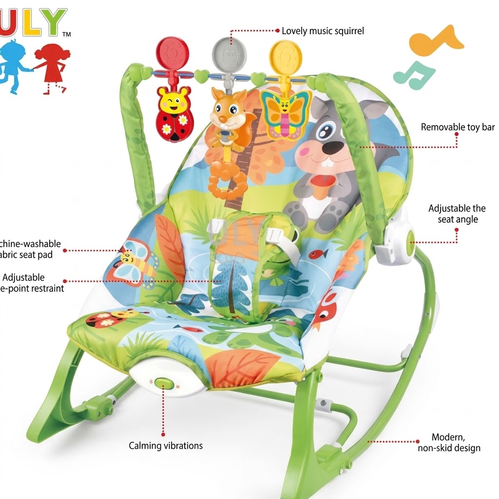 Silla Mecedora Vibradora para Bebé con Juguetes Interactivos - Image 3