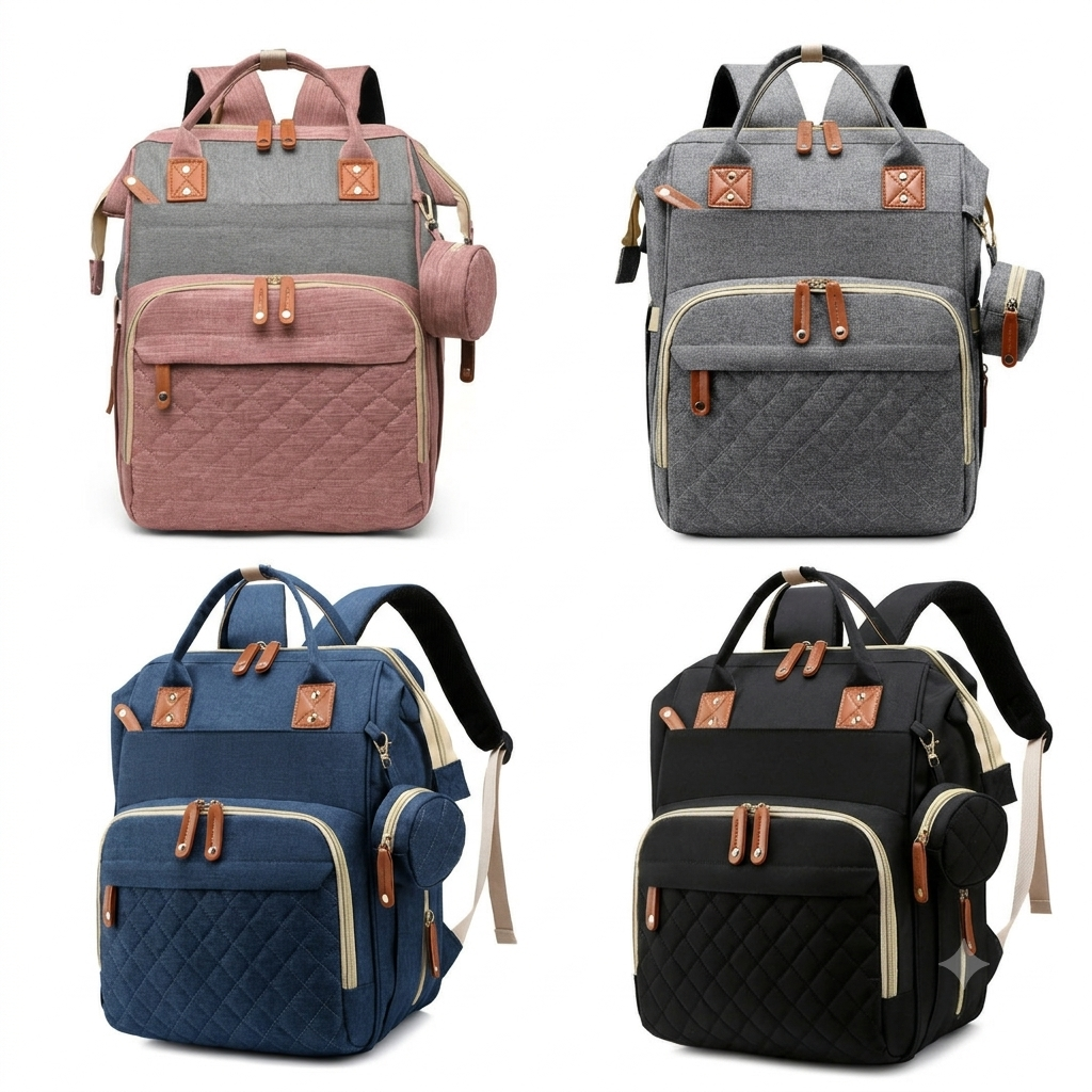 Mochila Pañalera Multifuncional con Cambiador Portátil Integrado