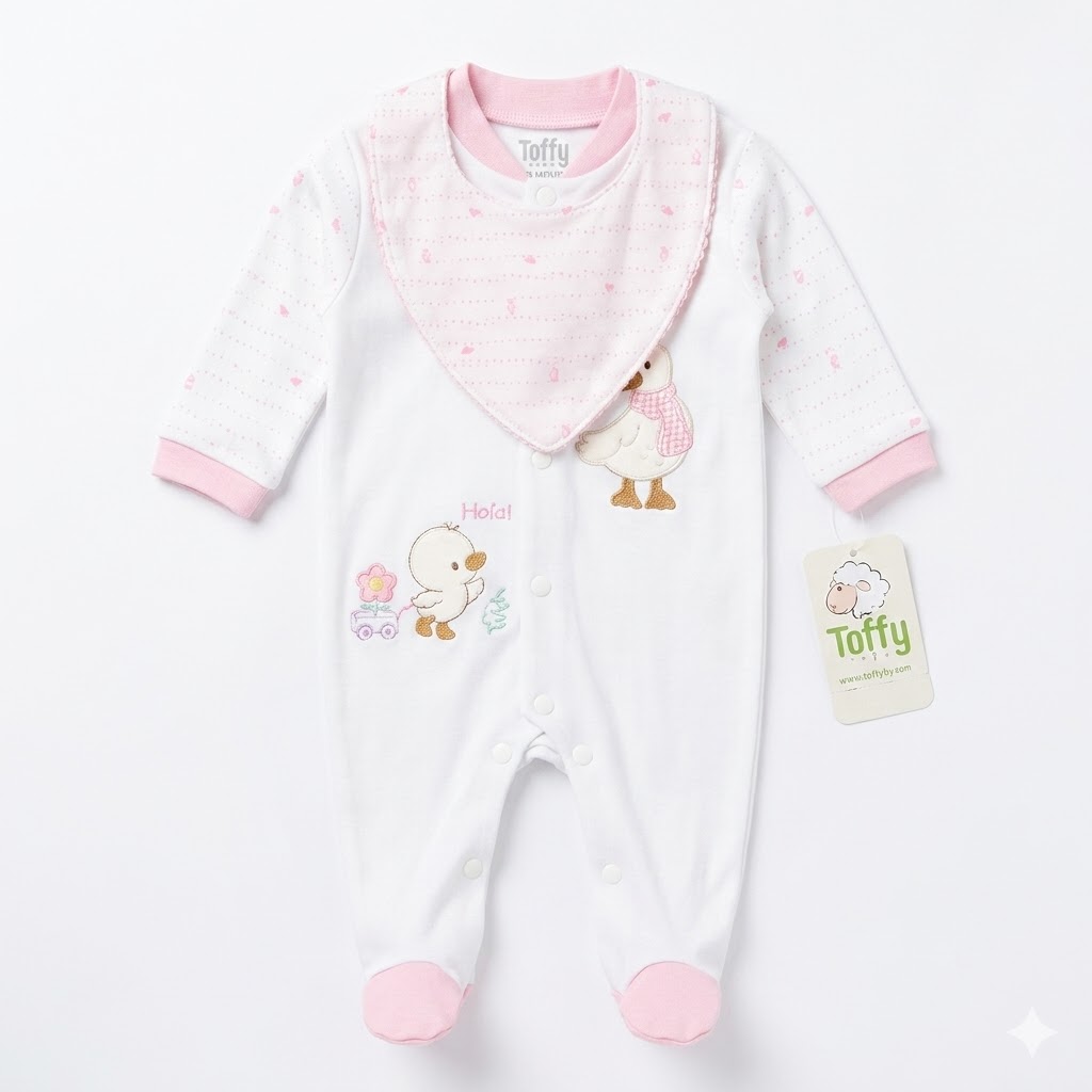 Pijama de Bebé con Babero – Diseño Tierno "Hola"