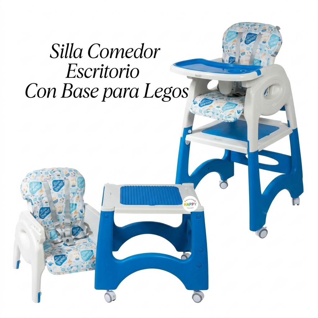 Silla Comedor y Escritorio Multifuncional 3 en 1 con Base para Legos