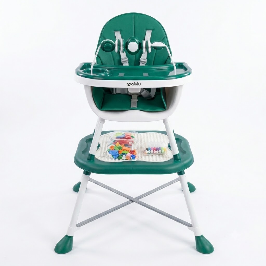 Silla de Comer para Bebé 2 en 1 con Mesa de Bloques Didácticos - Image 3