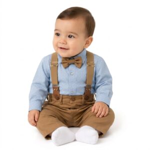 Conjunto Formal de Gala con Tirantes para Bebé- Bautizo